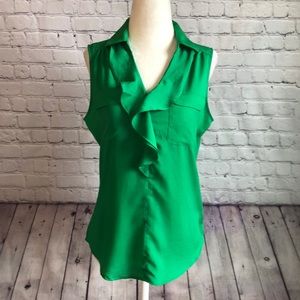 New York & Company green sleeveless top - size XS